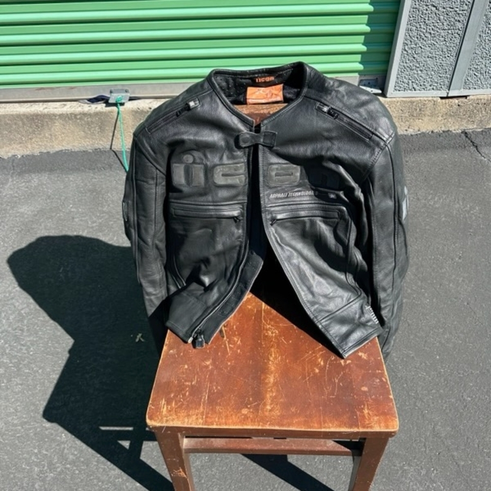 Icon Black Leather Motorcycle Jacket - Picture 3 of 4